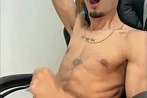 Man, this hairy twink with a massive cock just unloaded buckets everywhere!