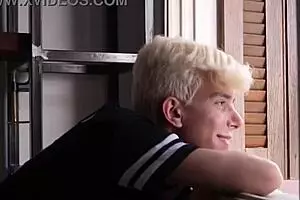 Skinny twink gets blown and fucked by a stud